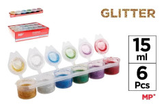 Glittertempera posterfärg 6x15ml