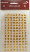 Klistermärke med kristaller, gyllene blommor, 8mm, 112 st