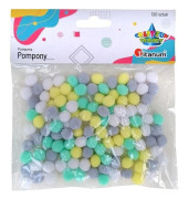 TITAN Polyester Pompoms 10mm mix - 120 st för dekorationer och pyssel