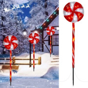 6-pack Lollipop gångvägsbelysning utomhus - 29 tum 120 LED-upplysta karamellkäppar dekorationer med 8 belysningslägen Vattentät ljusslinga