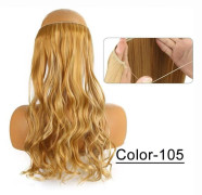 Syntetiska Naturliga Syntetiska Halo Hårförlängningar Utan Clip In Artificiell Fake Ombre Blond Brun Svart Rosa Vågigt Falskt Hår YX02-105