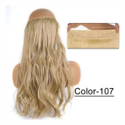 (pt) Syntetiska Naturliga Syntetiska Halo Hårförlängningar Ingen Clip In Artificiell Fake Ombre Blond Brun Svart Rosa Vågigt falskt hår YX04-107