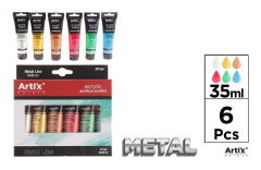 Akrylfärg metall 35ml 6 färger