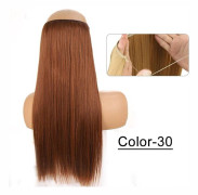 （pt）Syntetisk Naturlig Syntetisk Halo Hårförlängning Utan Clip In Artificiell Fake Ombre Blond Brun Svart Rosa Vågigt löshår YX01-30
