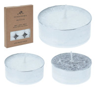 Ljus Värmeljus 12-pack Vita Silver Glitter