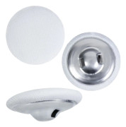 20 st (15 mm, vit) Tygklädda runda knappar med metallögla för jacka, kappa, blus, jeans, klänning, kostymer, brudklänningar, sömnadsknappar