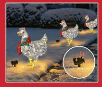 Gård Jul LED Nattlampor Solarlampa Utomhus Trädgårdsdekoration Ornament Kyckling Höna Glödande Pastorala Kycklinglampor size:M