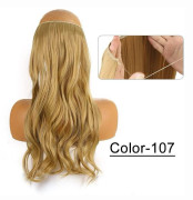 Syntetisk Naturlig Syntetisk Halo Hårförlängning Utan Clip In Artificiell Fake Ombre Blond Brun Svart Rosa Vågig Falskt Hår YX02-107