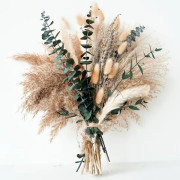 Grön Pampas-Lavendel-Eukalyptus Boho Bukett – Sovrum/Bröllopsbord