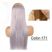 Syntetisk Naturlig Syntetisk Halo Hårförlängning Utan Clip In Artificiell Fake Ombre Blond Brun Svart Rosa Vågig Falskt Hår YX01-171