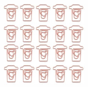 (Roséguld) 100 st Söta Gem av Papper Kaffe Kopp Formade Gem Bärbara Pappersklämmor Bokmärken Mini Metall Gem Roliga Gem för Kontor Ho