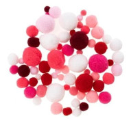 BREWIS Pom-poms vita och rosa toner 20g