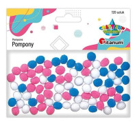 TITAN Polyesterpompoms 10mm mix - 120 st för dekorationer och kreativa projekt