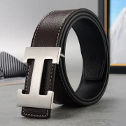 Bälte Herr Casual Trendigt Allround Medelålders Personer Ungdom Byxbälte Kaffefärg silverspänne Coffee color silver buckle 125cm