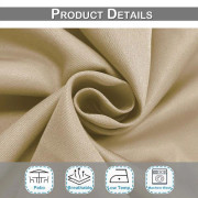 Qelus Utomhus Gardiner Vattentåliga med Ögla - 132x274cm - Beige - Pergola Terrasse Isolering för Trädgård beige