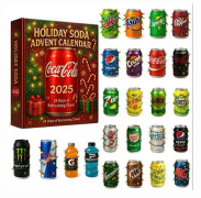 Adventskalender 2025 Soda/Cola – 24 Dagars 2D Akryl Figurer Julkalender med Läskedrycker | Perfekt Julklapp