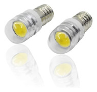 4 st 12V E10 Sockel LED-lampa Cob 1,5W LED Uppgraderingslampa Ersättning För Strålkastare Ficklampor, 3000k Varmvit