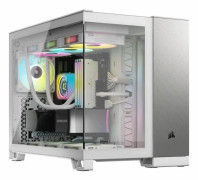 CORSAIR 2500X - Mid tower - micro ATX - genomskinlig sidopanel (härdat glas) - ingen strömförsörjning (ATX) - satingrått aluminium, vit - USB/ljud