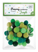 Interdruk pompoms för dekoration 35 st Jungle