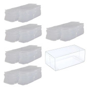 50 st 1/64 Skala Modellbil Displayfodral, Modellbil Utställningsbox Tillbehör, Transparenta Leksaksbil Displayboxar [YATOY]