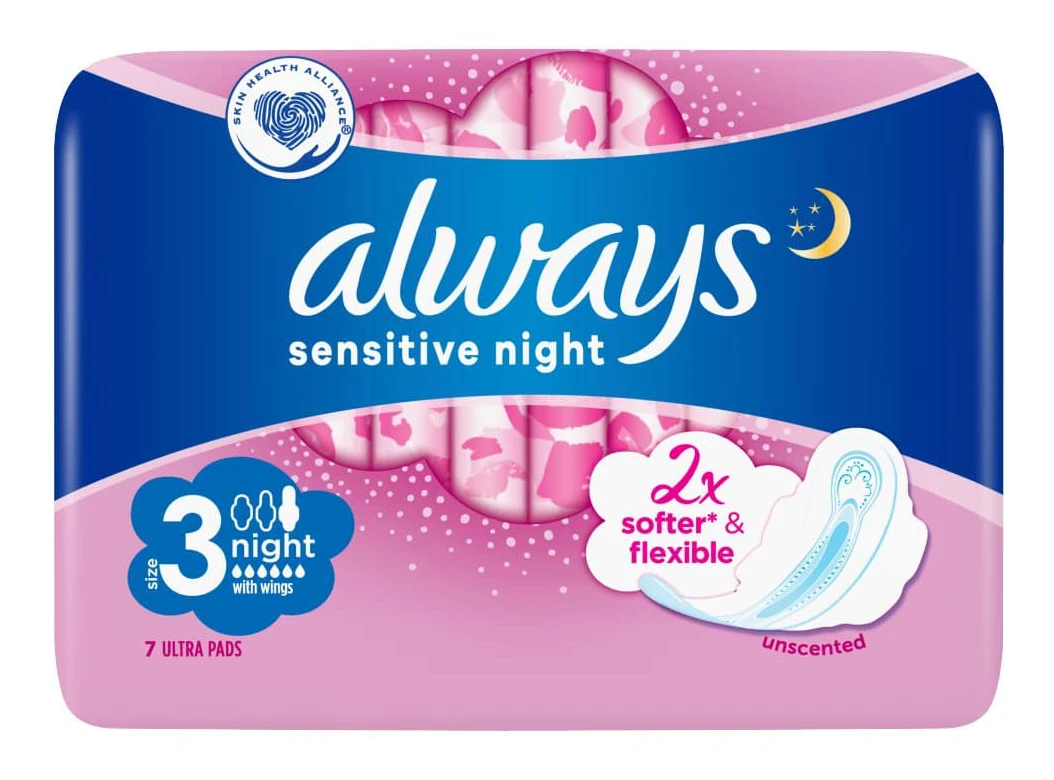 Always Ultra Sensitive nattbindor med vingar (storlek 3)