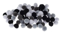 Grå pompoms 10mm 100st