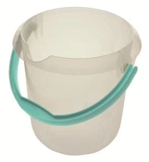 OKT Keeeper hink med hällpip Mika 10 l transparent med turkost handtag 1171..
