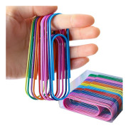 Jumbo Gem av Papper, 40 Stora 10 cm Gem - Vinylbelagda Färgglada Extra Stora Gem för Filorganisation [DB]