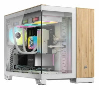 CORSAIR 2500X - Mid tower - micro ATX - genomskinlig sidopanel (härdat glas) - ingen strömförsörjning (ATX) - vit, bambu - USB/ljud