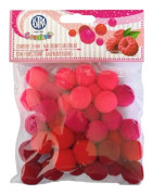 Astra dekorationspom poms 20 mm - hallon jordgubbe