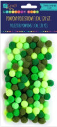 DP Craft pom poms i polyester DPCRRAFT 1 cm mix grön 120 st. Dalprint