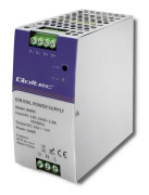 Qoltec - Nätaggregat (kan monteras på DIN-skena) - industriell, 24V, 10A - AC 220-240 V - 240 Watt - silver