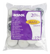 Namn Maxi värmeljus 20 stycken - 10 timmars brinntid, vita