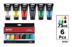 Akrylfärg 75ml 6 färger