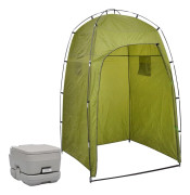 vidaXL Portabel campingtoalett med tält 10+10 L
