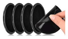 5 st Nano Magic Gel Självhäftande Pads, Återanvändbar Silikon Anti-Slip Matta för Biltelefonhållare och GPS, Hem, Kontor, Inga Märken Klister (Svart)【PL】