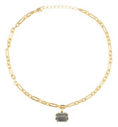 Caroline Svedbom - Lydia Chain Necklace Gold Black Diamond
