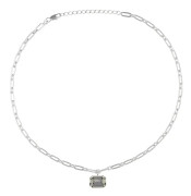 Caroline Svedbom - Mini Lydia Necklace Rhodium Black Diamond