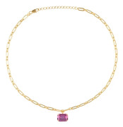 Caroline Svedbom - Mini Lydia Necklace Gold Dark Rose