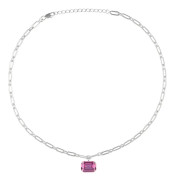Caroline Svedbom - Mini Lydia Necklace Rhodium Dark Rose