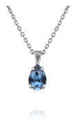 Caroline Svedbom - Petite Drop Necklace Rhodium Denim Blue