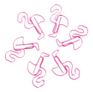 【xj】10-pack Flamingo Gem Bokmärke Kontorsmaterial Mini Metall Rosa Kontor Hem Skola