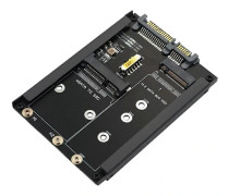 (pow yeah!) 2-i-1 MSATA + B Key/B+M Key M.2 SSD till 2.5 SATA Adapterkort med Hölje Sockel för M2 NGFF SATA3