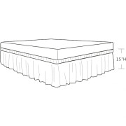 【xj】Omslutande sängkjolar för Queen size-sängar 15 \" dropp, vit justerbar elastisk D