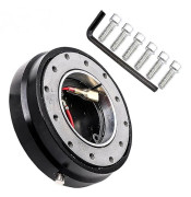 SUJI Snabbkopplingssats för Ratt Universal Racing Ratt Snabbkoppling Booster - Svart (En Del)