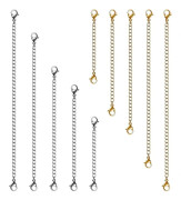 Halsbandsförlängare, 10 st rostfritt stål guld silver halsband B