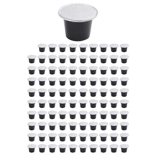 【xj】100 Set Återfyllningsbara Kaffekapslar Nespresso Pod för Nescafe Automatisk Kaffemaskin