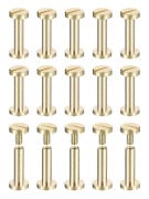 【xj】30-pack Mässing Chicago-skruvar, 15x8mm Platt huvudskruv Bakbindningsstolpe Spik Stud Nitar Fäste för