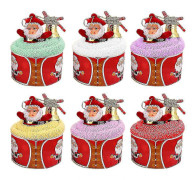 6-pack Jultorkar Söta Kreativa Bell Tårtform Partyartiklar Handdukar Barn Babyshower Julklapp