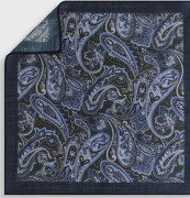 Bläck Tate Wool Hankie Näsdukar Blue Green Herr Herr MQ Marqet